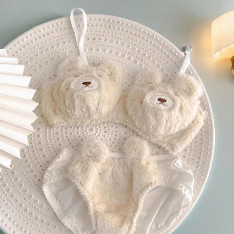 White Bear Bra Set